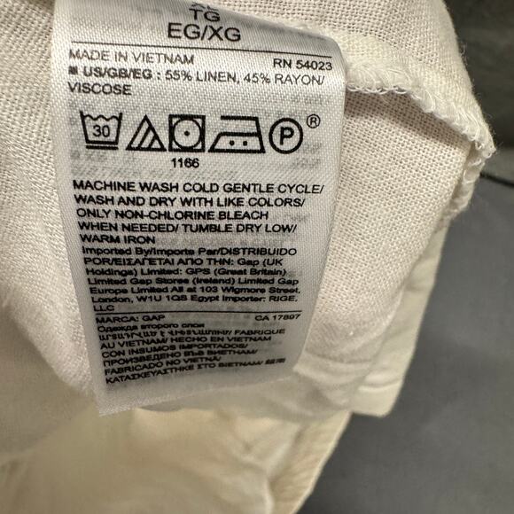 GAP Shorts Womens XL White Coastal Linen Rayon Elastic Waist COMFY 3" Inseam NEW - Picture 6 of 8